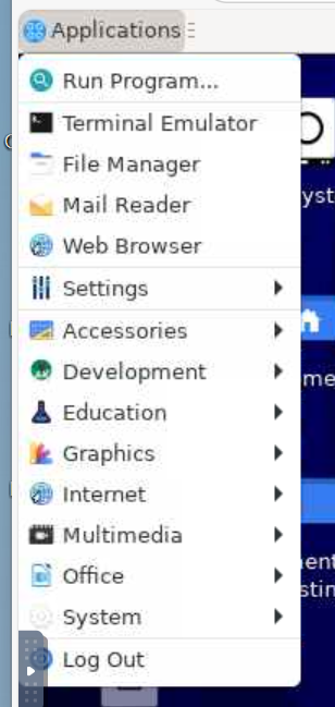 XFCE - HPC Desktop Taskbar applications button