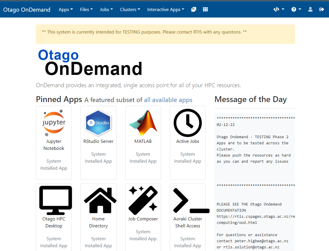 Open onDemand Home Page